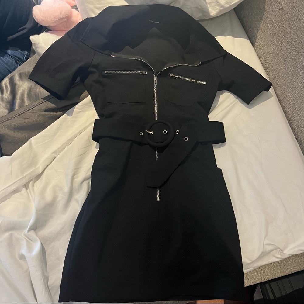 Black belted dress